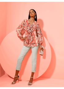 WITT Damen Tunika im Lagenlook, champagner-koralle-bedruckt, Gr&ouml;&szlig;e 40, 100% Polyester