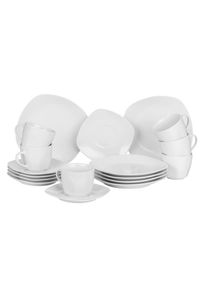 Boxxx Kaffeeservice , Weiss , Keramik , 18-teilig , 200 ml,200 ml , Lfgb , Geschirr, Geschirr-Sets, Kaffeeservice