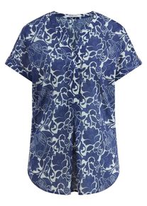 Peter Hahn - Bluse mit Rundhals-Ausschnitt, blau, Gr. 36, Baumwolle