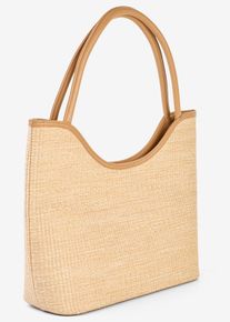 Cabas aspect paille en beige, Taille 23,5x36 cm, Couleur/Motif: &eacute;cru, bonprix