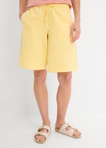 Bermuda sweat 100% coton en jaune, Taille 44/46 (L), 100% coton, Couleur/Motif: jaune pastel, bonprix