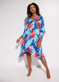 Tunique de plage en viscose fluide en bleu, Taille 36/38 (S), Couleur/Motif: bleu floral, bonprix