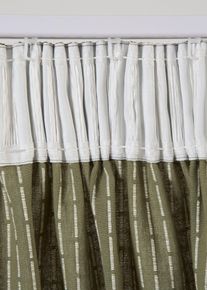 Voilage tiss&eacute; en coton (1 pce) en vert145x110 cm, 100% coton, Couleur/Motif: vert olive/cr&egrave;me, bonprix