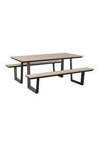 Beldano Gartenm&ouml;bel-Set , Anthrazit, Beige , Metall, Kunststoff , 190x75x182 cm , UV-best&auml;ndig, wetterbest&auml;ndig , Gartenm&ouml;bel, Gartengarnituren, Gartenm&ouml;bel-Sets