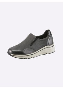 Heine Witt Damen Slipper, grau, Gr&ouml;&szlig;e 37, 75% Ziegenleder, 15% Schafsleder, 10% Synthetik