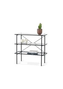 Tchibo - Konsole - 90x39,5x85cm - schwarz - Stahl / Glas / Glas