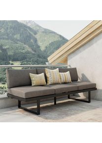 Ambia Garden Loungesofa , Anthrazit, Dunkelgrau , Metall, Textil , F&uuml;llung: Schaumstoff,Polyester , 198x72x77 cm , geeignet f&uuml;r Balkon , Gartenm&ouml;bel, Loungem&ouml;bel, Outdoor-Sofas