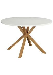 Mid.you Esstisch , Weiss , Metall, Holzwerkstoff , rund , eckig , 120x76x120 cm , Esszimmer, Esstische, Esstische