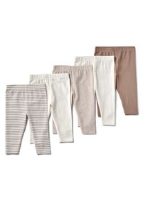 Tchibo - 5 Kinder-Leggings - Gr. 134/140 - hellbraun