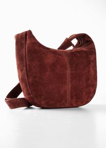 Umh&auml;ngetasche aus Veloursleder in braun, Gr&ouml;sse 24x30 cm, bonprix