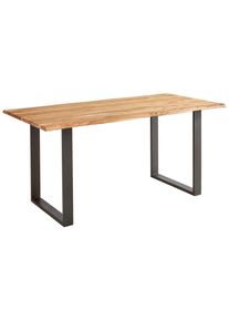 P & B Esstisch , Schwarz, Akaziefarben , Holz, Metall , Akazie , vollmassiv , Holz , rechteckig , U-Form , 80x76x120 cm , Esszimmer, Esstische, Esstische