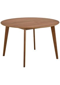 Mid.you Esstisch , Walnussfarben , Holz, Holzwerkstoff , Nussbaum, Kautschukholz , furniert , rund , eckig, C-Form , 105x76x105 cm , Esszimmer, Esstische, Holztisch, Esstische furniert