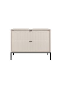 Mid.you Waschbeckenunterschrank , Kaschmir , Metall , 2 Schublade(n) Schubladen , einzeln stellbar , 80 cm , stehend , Badezimmer, Badezimmerschr&auml;nke, Waschbeckenunterschr&auml;nke