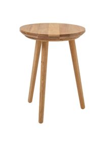 Hocker , Eichefarben , Holz , Eiche , massiv , rund , 35x35x45 cm , Wohnzimmer, Sessel, Hocker, Sitzhocker