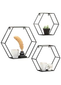 Landscape Wandregalset , Schwarz , Metall , 40x35x10 cm , Wohnzimmer, Regale, Wandregale
