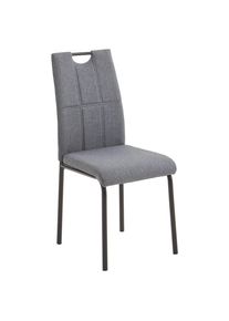 P & B Stuhl , Anthrazit, Schwarz , Textil , Rundrohr , 41.5x96.5x52.5 cm , mit Griff , Esszimmer, St&uuml;hle, Esszimmerst&uuml;hle