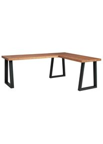 Livetastic Eckschreibtisch , Schwarz, Eichefarben , Holz, Metall, Holzwerkstoff , Eiche , furniert , rechteckig , Flachrohr , 160x75x200 cm , Bsci , B&uuml;rom&ouml;bel, Schreibtische, Eckschreibtische