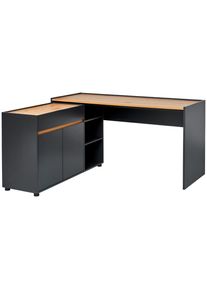 Livetastic Eckschreibtisch , Schwarz, Eichefarben , Holzwerkstoff , 1 Schublade(n) Schubladen , rechteckig , Wange , 150x76.5x136.5 cm , Bsci , B&uuml;rom&ouml;bel, Schreibtische, Eckschreibtische