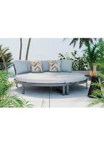 Ambia Garden Sonneninsel , Anthrazit, Grau , Metall, Textil , F&uuml;llung: Schaumstoff , 200x66x200 cm , Gartenm&ouml;bel, Loungem&ouml;bel, Sonneninseln