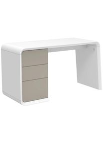Livetastic Schreibtisch , Weiss, Taupe , Holzwerkstoff , 3 Schublade(n) Schubladen , rechteckig , Wange , 55x76x140 cm , Bsci , Stauraum , B&uuml;rom&ouml;bel, Schreibtische, B&uuml;rotische