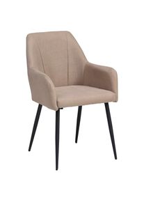 Livetastic Armlehnstuhl , Schwarz, Cappuccino , Metall, Textil , Rundrohr , 56x87x60 cm , Esszimmer, St&uuml;hle, Polsterst&uuml;hle