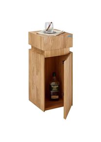 Linea Natura Beistelltisch , Eichefarben , Holz , Wildeiche , massiv , quadratisch , S&auml;ule , 30x65.5x30 cm , Stauraum , Wohnzimmer, Wohnzimmertische, Beistelltische, Beistelltische Holz