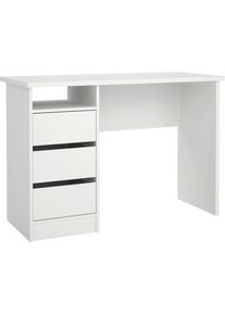 P & B Schreibtisch , Weiss , Holzwerkstoff , 3 Schublade(n) Schubladen , rechteckig , Wange , 110x48.5x76 cm , Stauraum , B&uuml;rom&ouml;bel, Schreibtische, B&uuml;rotische