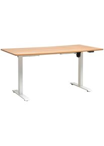 Livetastic Schreibtisch , Weiss, Eichefarben , Metall, Holzwerkstoff , rechteckig , eckig , 160x73-123x80 cm , h&ouml;henverstellbar , B&uuml;rom&ouml;bel, Schreibtische, B&uuml;rotische