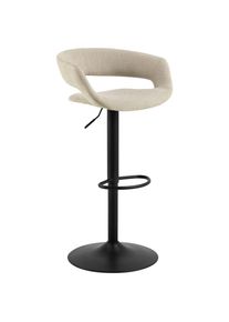 P & B Barhocker , Braun , Metall, Textil , Rundrohr, Bodenplatte , 54x101.5x48.5 cm , Esszimmer, Barm&ouml;bel, Barhocker