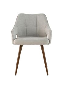Livetastic Armlehnstuhl , Hellgrau , Holz, Metall, Textil , Pappel , Sperrholz , Rundrohr , 55x80x60 cm , Esszimmer, St&uuml;hle, Polsterst&uuml;hle
