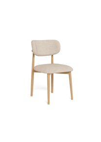 P & B Stuhl , Beige , Holz, Textil , Eiche , massiv , rund , 49x80x51 cm , Esszimmer, St&uuml;hle, Holzst&uuml;hle