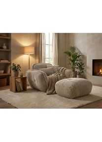 Trendmanufaktur Hocker , Beige , Textil , rechteckig , 92x46x74 cm , Made in EU , Wohnzimmer, Sessel, Hocker, Sitzhocker