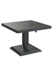 Ambia Garden Loungetisch , Grau, Dunkelgrau , Metall, Glas , quadratisch , S&auml;ule, Bodenplatte , 85x51-71x85 cm , h&ouml;henverstellbar , Gartenm&ouml;bel, Loungem&ouml;bel, Lounge-Serien