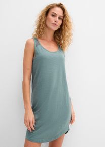 Shirtkleid aus Baumwolle mit Spitze in gr&uuml;n, Gr&ouml;sse 36/38 (S), 100% Baumwolle, bonprix