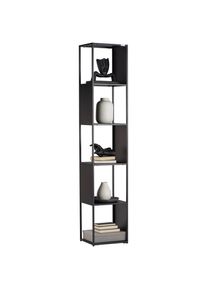 CARRYHOME Regal , Schwarz , Kunststoff , 4 F&auml;cher , 37x188x30 cm , Beim&ouml;bel erh&auml;ltlich, stehend , Wohnzimmer, Regale, B&uuml;cherregale