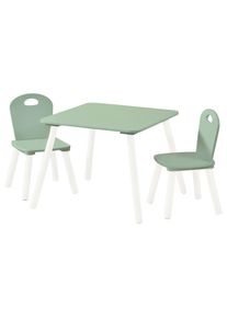 Kesper Kindersitzgruppe , Weiss, Mintgr&uuml;n , Holzwerkstoff , 55x45x55 cm , FSC , Baby- und Kinderm&ouml;bel, Babyzimmer, Kindersessel & Kindertische