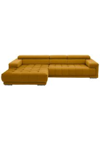 Beldomo Speed Ecksofa , Currygelb , Textil , Ottomane links, L-Form , 335x190 cm , Goldenes M , Typenauswahl, Stoffauswahl, seitenverkehrt erh&auml;ltlich, R&uuml;cken echt , Wohnzimmer, Sofas & Couches, Wohnlandschaften, Ecksofas