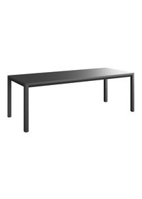 Ambia Garden Gartentisch , Dunkelgrau , Metall, Glas , rechteckig , eckig , 220x74x90 cm , Gartenm&ouml;bel, Gartentisch, Gartentische