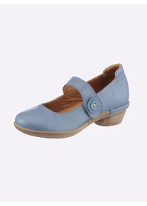 Gemini Witt Damen Pumps mit Klettverschluss, himmelblau, Gr&ouml;&szlig;e 39, 100% Glattleder
