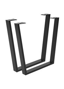 Valdera Tischgestell , Schwarz , Metall , 2-teilig , Flachrohr , 7.5x72x78 cm ,