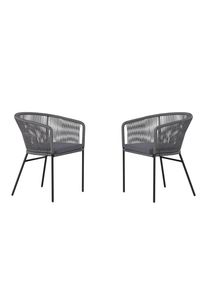 Ambia Garden Gartensessel-Set , Grau, Schwarz , Metall, Textil , 56x72x59 cm , Gartenm&ouml;bel, Gartenst&uuml;hle, Gartensessel