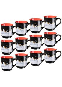M&auml;ser M&auml;ser Becherset , Rot, Schwarz , Keramik , 6-teilig , 250 ml , Gl&auml;ser, Gl&auml;ser-Sets