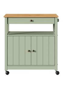 Livetastic Servierwagen , Braun, Olivgr&uuml;n , Metall , Pinie , massiv , 1 Schublade(n) Schubladen , rechteckig , 85x90.6x40 cm , Esszimmer, Barm&ouml;bel, Barwagen