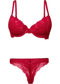 Schalen-BH + String aus zarter Spitze (2-tlg. Set) in rot, Gr&ouml;sse 100E (48/50), bonprix