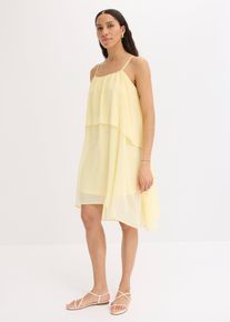 Vokuhila-Kleid aus Chiffon in gelb, Gr&ouml;sse 40, bonprix