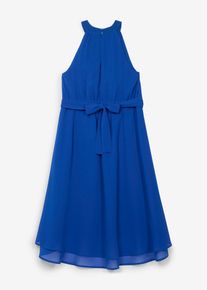 Vokuhila-Kleid aus Chiffon in blau, Gr&ouml;sse 164, bonprix
