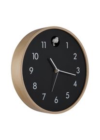 Globo Wanduhr 78284b Clocky Naturfarben, Schwarz, Weiss