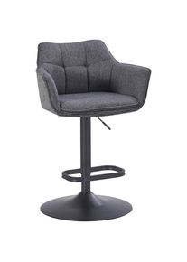 Barhocker Lina Grau/schwarz Metall, Textil Grau, Schwarz