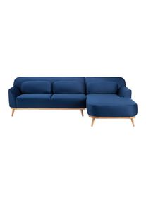 Ecksofa Blau, "adriana", Samt Samt Blau