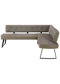 Eckbank Storm Links In Taupe Ca. 220x170cm Metall, Textil Taupe